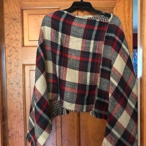 Reversible Tartan Poncho